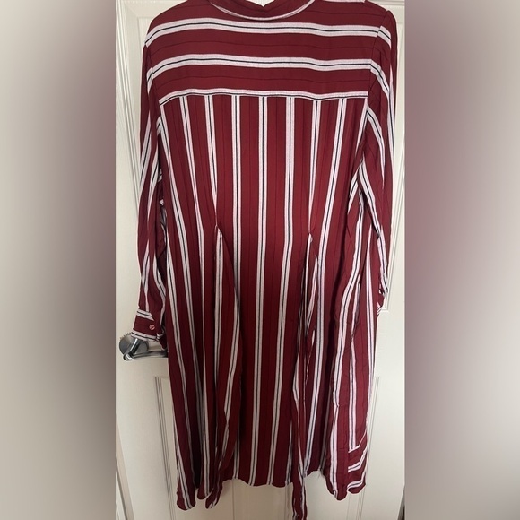 RED Striped Blouse Dress - Picture 3 of 5